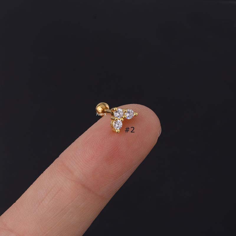 Khuyên tai hình trái tim đính đá 20/6mm bằng thép không gỉ