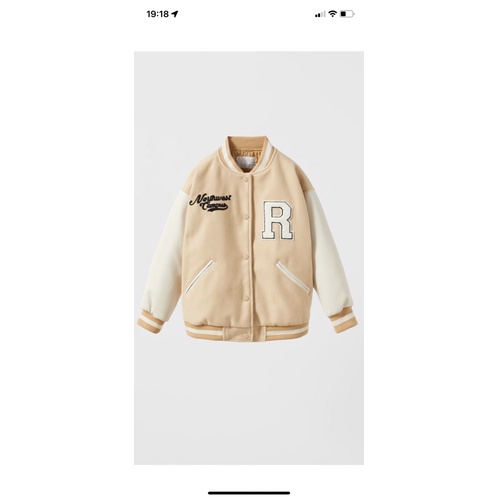 Áo khoác nhẹ Bomber Zara tay pha da