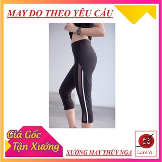 Quần 💗Lửng Nữ Tập Gym Yoga 💓Lưng Cao Màu Đen 💓- SD0025
