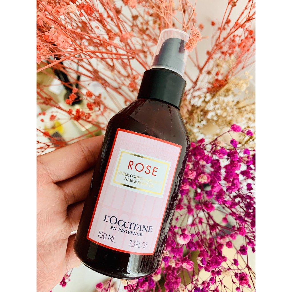 [BILL US/FR] L'Occitane Dầu dưỡng cho tóc và cơ thể Rose Hair &amp; Body Oil ~97ml / 3.3 Fl Oz