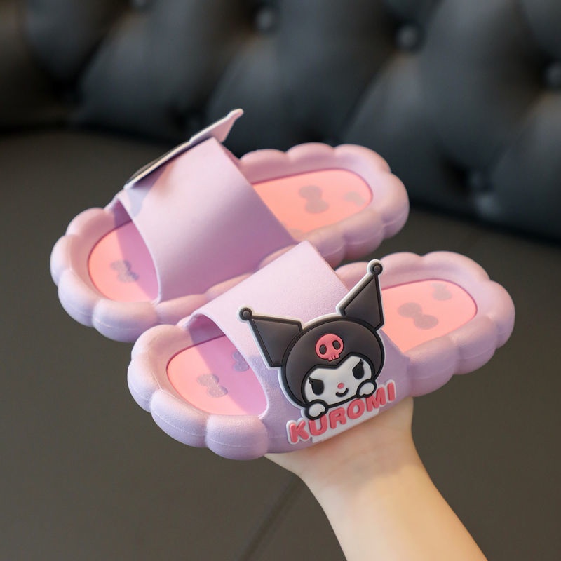 Dép Xỏ Ngón Chống Trượt Thoải Mái In Hoạt Hình Sanrio Kuromi Dễ Thương Thời Trang Mùa Hè Cho Bé Gái