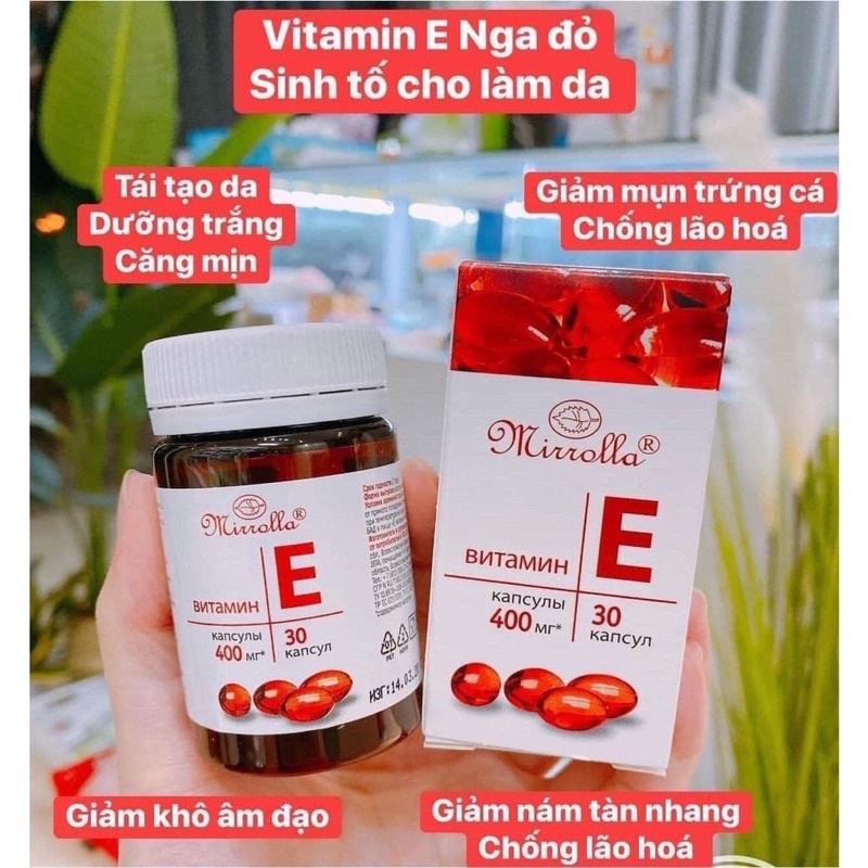 Vitamin E đỏ 400mg  mirrolla Nga