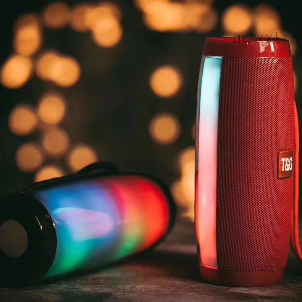 Loa Bluetooth Hình Trụ Có Đèn Led Nhiều Màu Mengduo Tg157