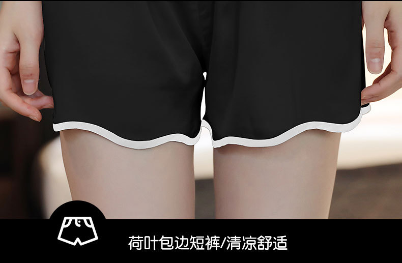 Bộ đồ ngủ tay ngắn bằng lụa mềm mại thời trang cho nữ