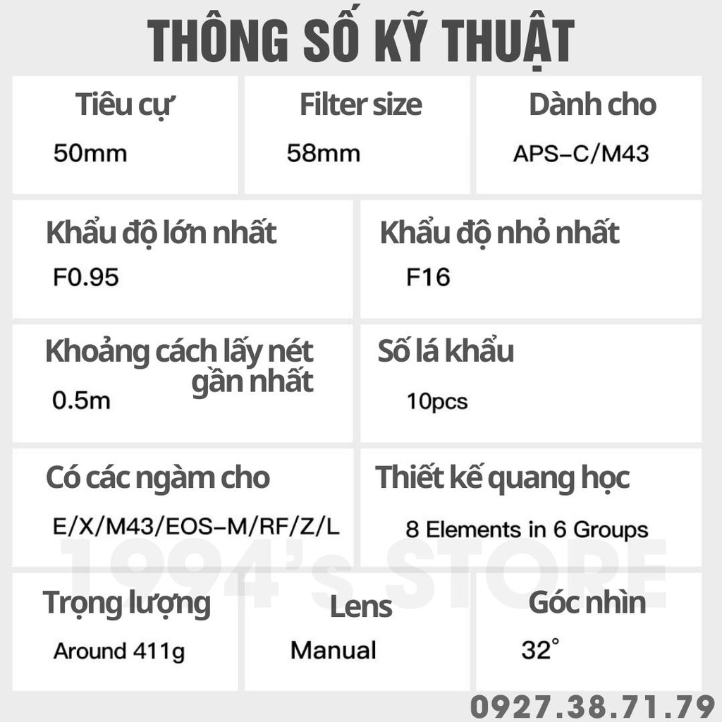 Ống kính TTArtisan 50mm F0.95 chân dung xóa phông cho Fujifilm, Sony, Canon EOS M, Nikon Z, Leica L , Canon R và M4/3