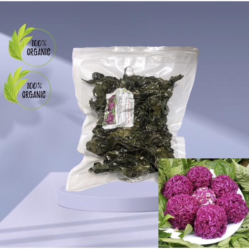 Lá cẩm tím hữu cơ sấy khô gói 100g đã hút chân không