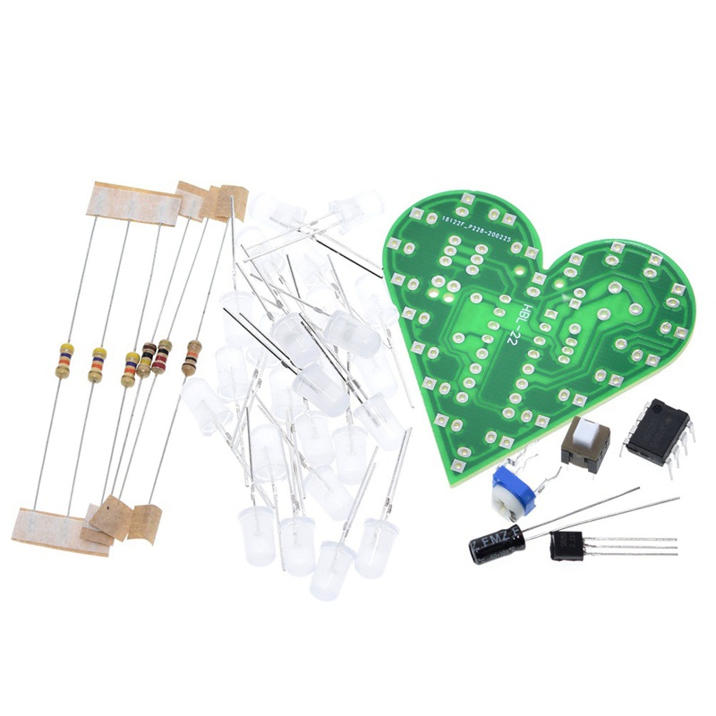 Bộ Đèn Hơi Thở Hình Trái Tim DIY DC 5V Cho Bộ Đèn LED Đỏ Xanh Lam Gr