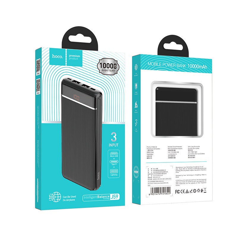 Sạc dự phòng hoco J59 10.000 mAh 20.000 mah chính hãng