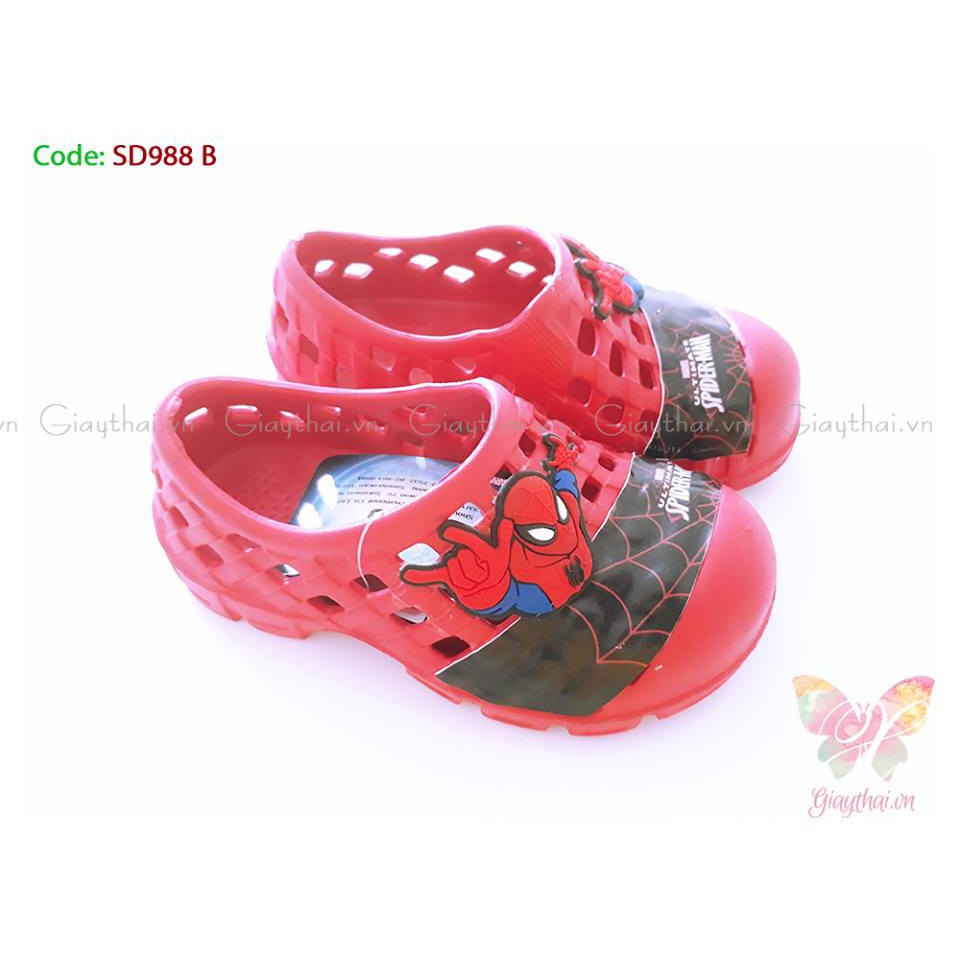SD988B GIÀY NHỰA ĐI MƯA HÌNH NGƯỜI NHỆN ĐỘC ĐÁO - Đỏ