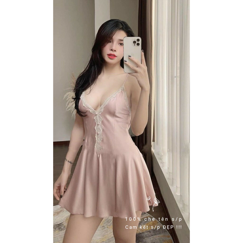(M68) [ Hàng đẹp  ] Váy ngủ cao cấp sexy lụa  Đầm mặc nhà gợi cảm quyến rũ | BigBuy360 - bigbuy360.vn