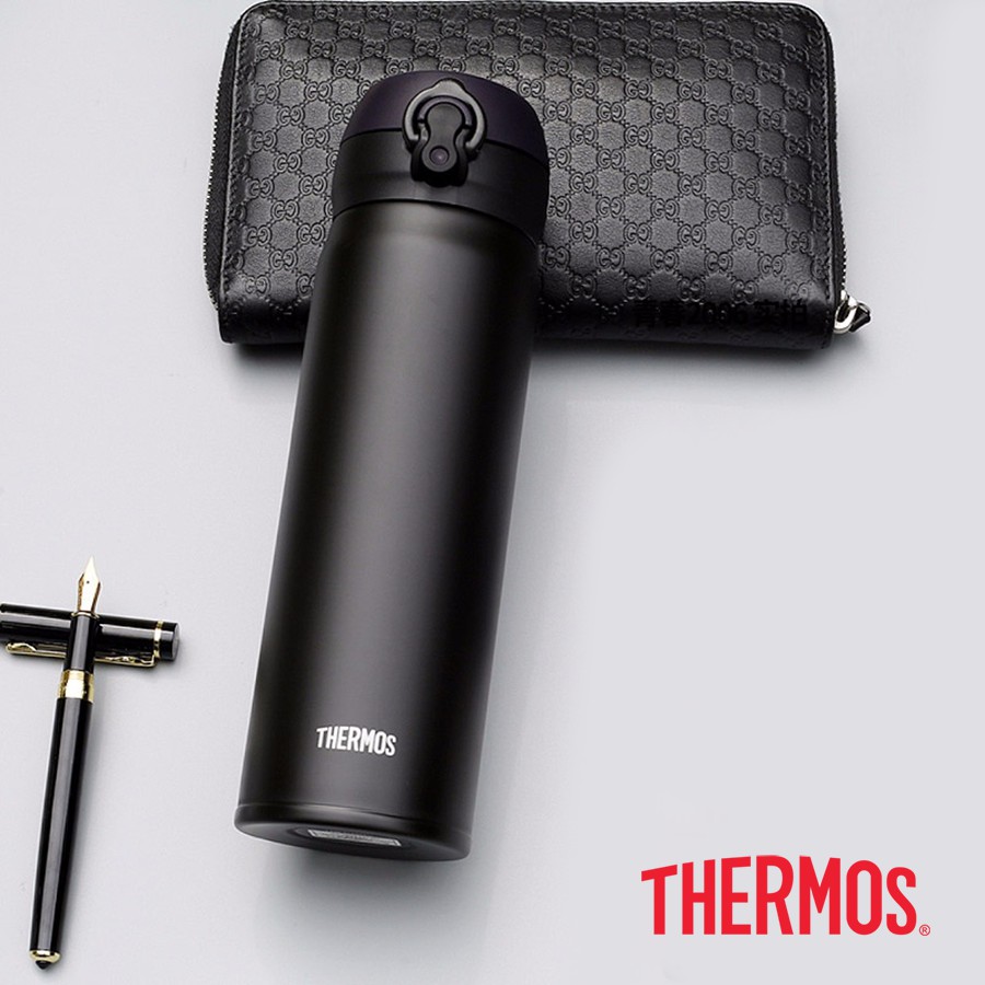 Bình giữ nhiệt số 1 Nhật Bản Thermos nút bấm 500ml. Trọng lượng siêu nhẹ, chất liệu thép không gỉ. Hàng chính hãng