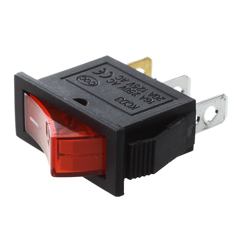 Set 5 Công Tắc Bật / Tắt Đèn Đỏ AC 16A / 250V 20A / 125V