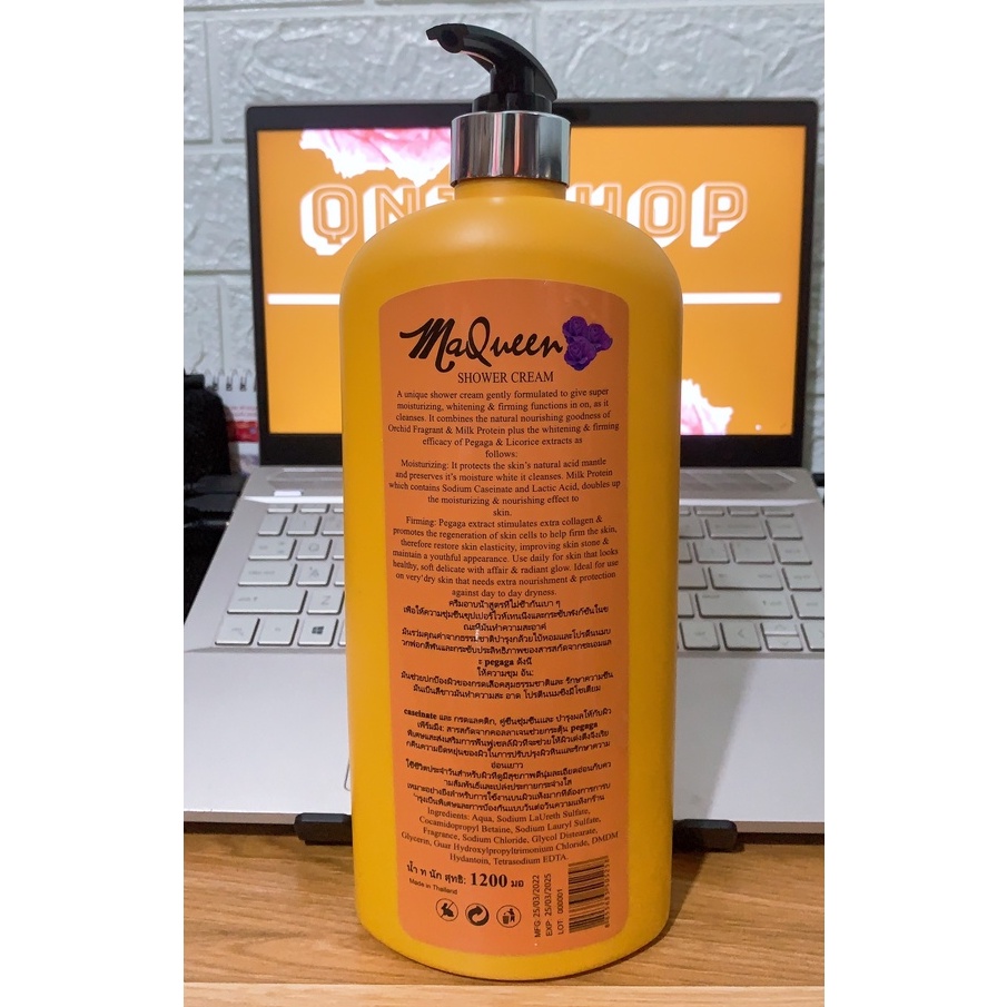 Sữa Tắm MaQueen Hương Nước Hoa Thái Lan 1200ml - Sữa Tắm Cao Cấp Dưỡng Ẩm, Trắng Da Mờ Thâm Toàn Thân