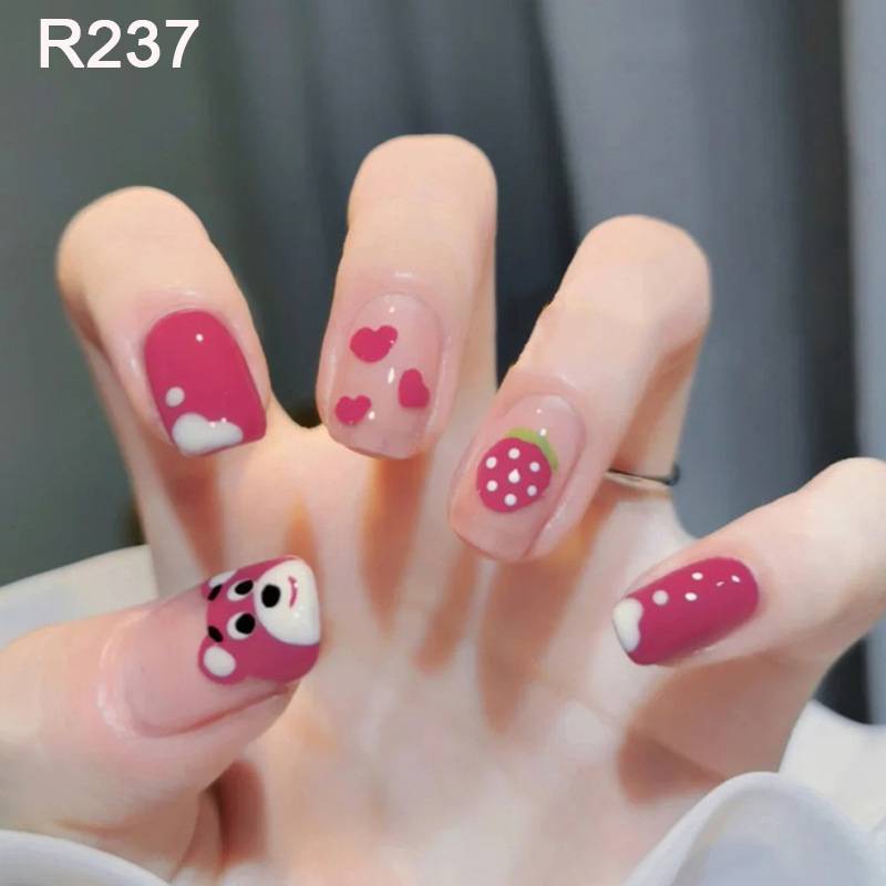 [Hàng mới về] Set 24 móng tay giả ngắn thời trang cho nữ