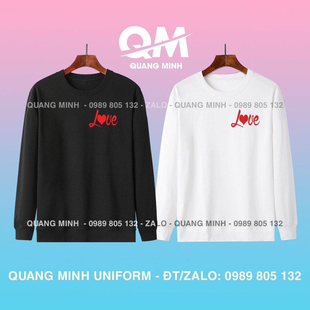 Áo nỉ sweater cặp đôi nam nữ