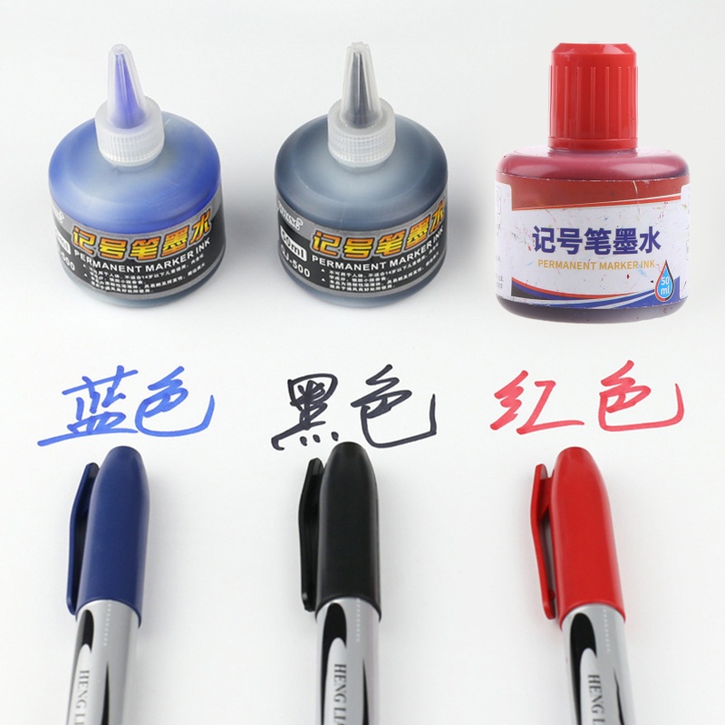 1 Lọ Mực 50ml Thay Thế Cho Bút Đánh Dấu 3 Màu Đen / Đỏ / Xanh Dương