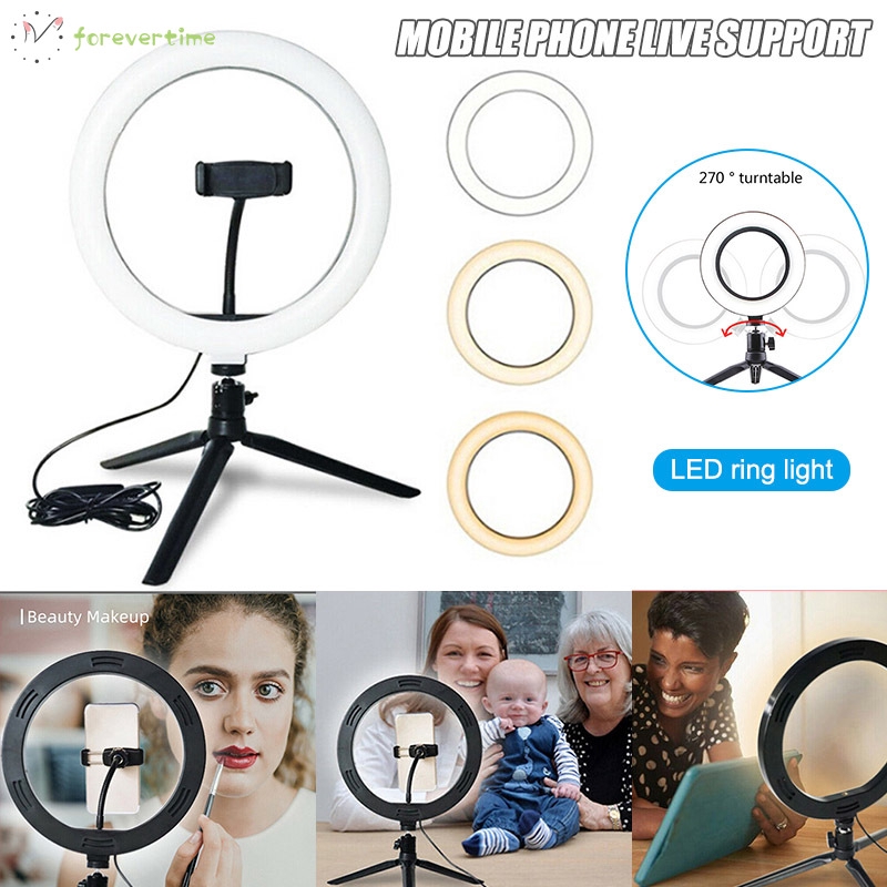 ✨COD✨ 10 Inch LED Ring Light Lamp Selfie Camera Phone Studio Tripod Stand Video Dimmable Adjustable Angle New