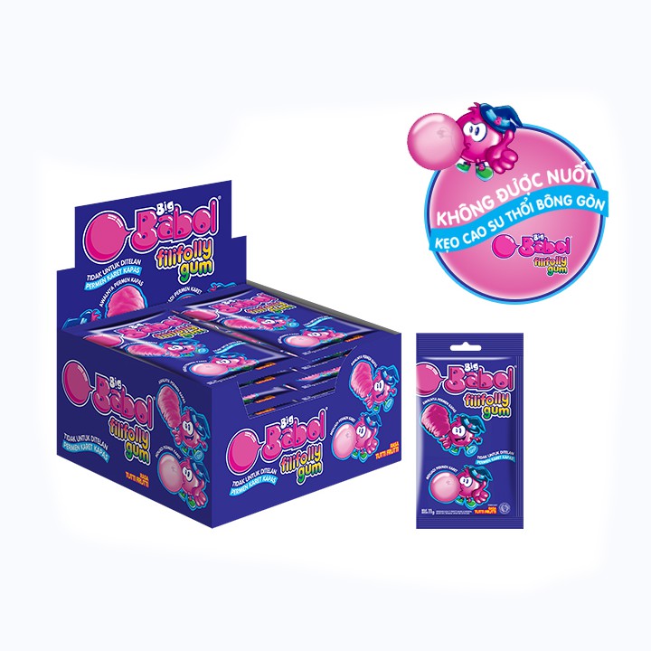 Hộp 12 gói Kẹo Cao Su Thổi Big Babol Fili Folly Hương Trái Cây 132g