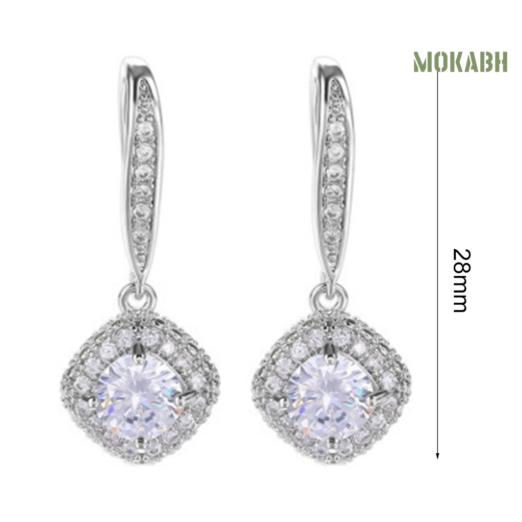 Bông Tai Dạng Móc Đính Đá Zircon Thời Trang Dự Tiệc
