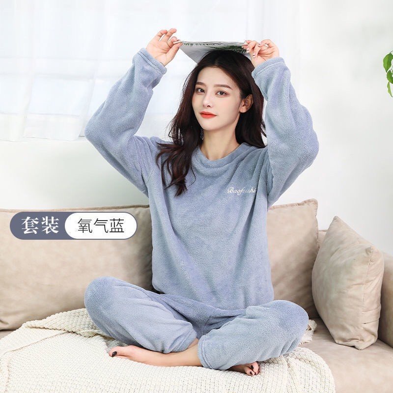 Đồ Bộ Nữ - Đồ bộ dài tay bông giữ nhiệt cao cấp, mềm mại trẻ trung đáng yêu MÃ QA09