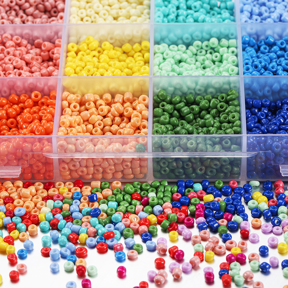 Bộ hạt thủy tinh cát màu trái cây 3mm (3mm * 18 ngăn * 14000 chiếc)