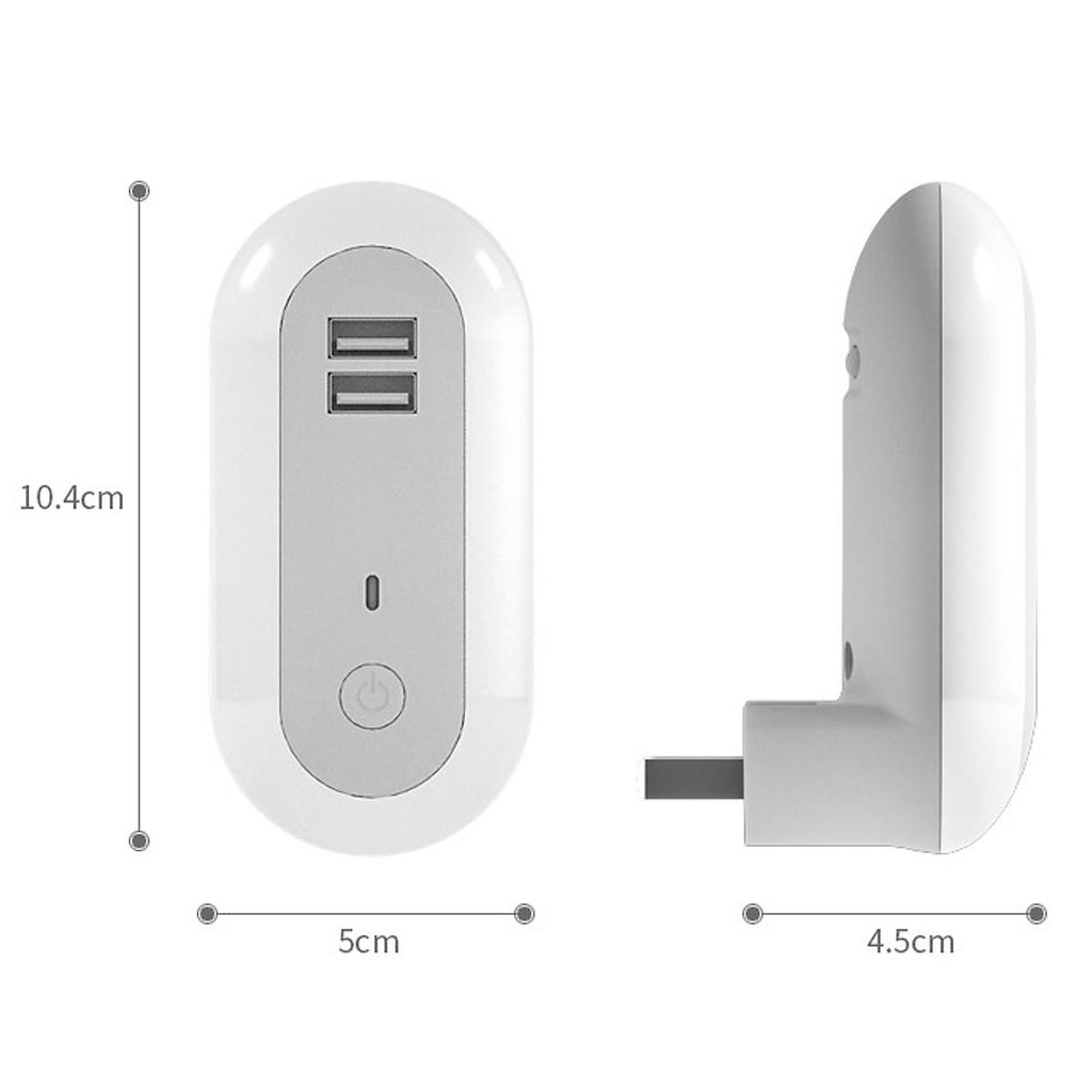 Đèn ngủ thông minh điều khiển từ xa 10 cấp độ, 3 chế độ sáng, tích hợp cổng USB sạc nhanh