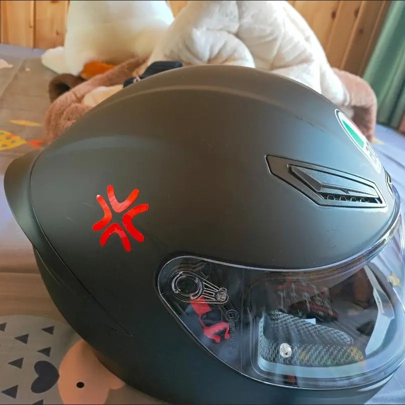 &quot;Tức giận&quot; Xe máy Nhãn dán Vui Phản chiếu Trang trí mũ bảo hiểmđề can Hoạt hình Dễ thương Hình dán