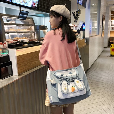 Túi vải kiểu Nhật nữ Túi đeo chéo dễ thương kiểu hàn quốc cho học sinh công suất lớn