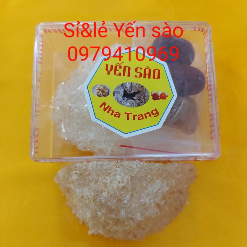 Yến Sào Sợi Sơ Mướp 1 tai 8gr  táo đỏ, đường phèn, hạt chia y hình - Yến Sào Tinh Chế nguyên chất kết tổ