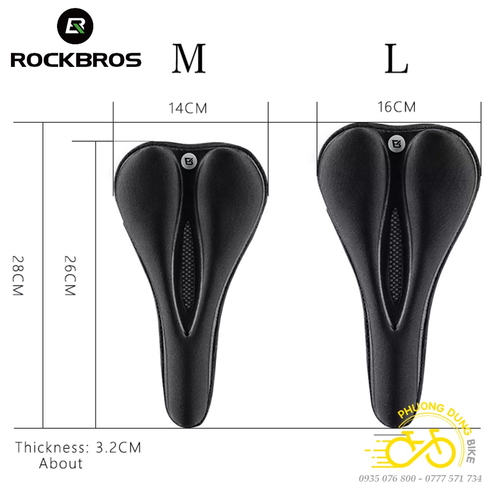 Nệm bọc yên xe đạp Silicon siêu mềm ROCKBROS