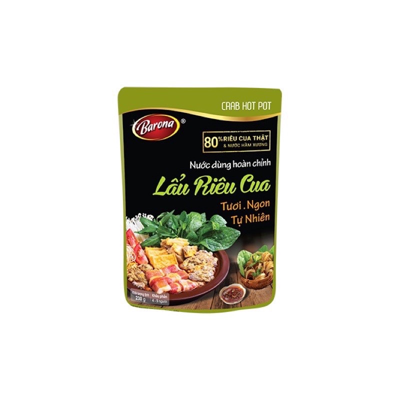 NƯỚC DÙNG HOÀN CHỈNH BARONA LẨU KIM CHI/ LẨU THÁI/ LẨU RIÊU CUA/ LẨU CHUA CAY/ LẨU BÒ
