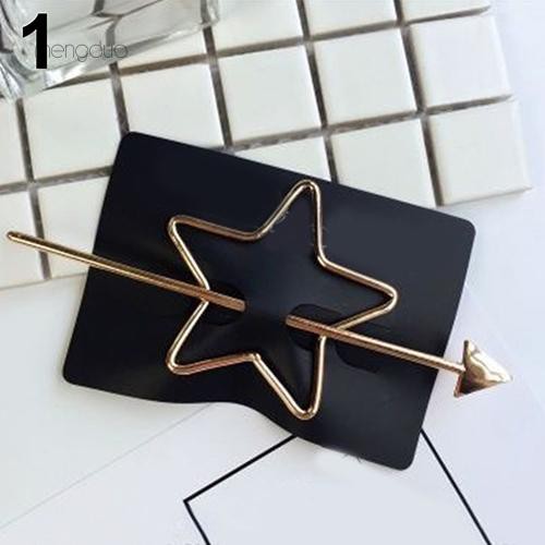 1 Kẹp Tóc Hình Ngôi Sao / Trái Tim Dễ Thương