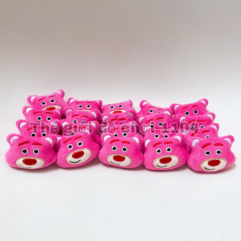 Gấu bông gấu dâu mini Lotso thú bông mini dễ thương làm phụ kiện kẹp tóc, ghim cài áo, máy gắp thú mini