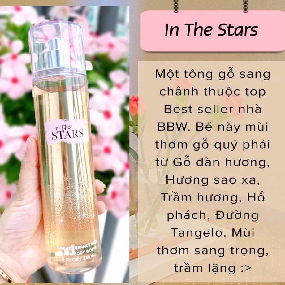 👑 L&G 💄 BODY MIST Xịt thơm toàn thân IN THE STAR BBW Full seal 236ml + Chiết