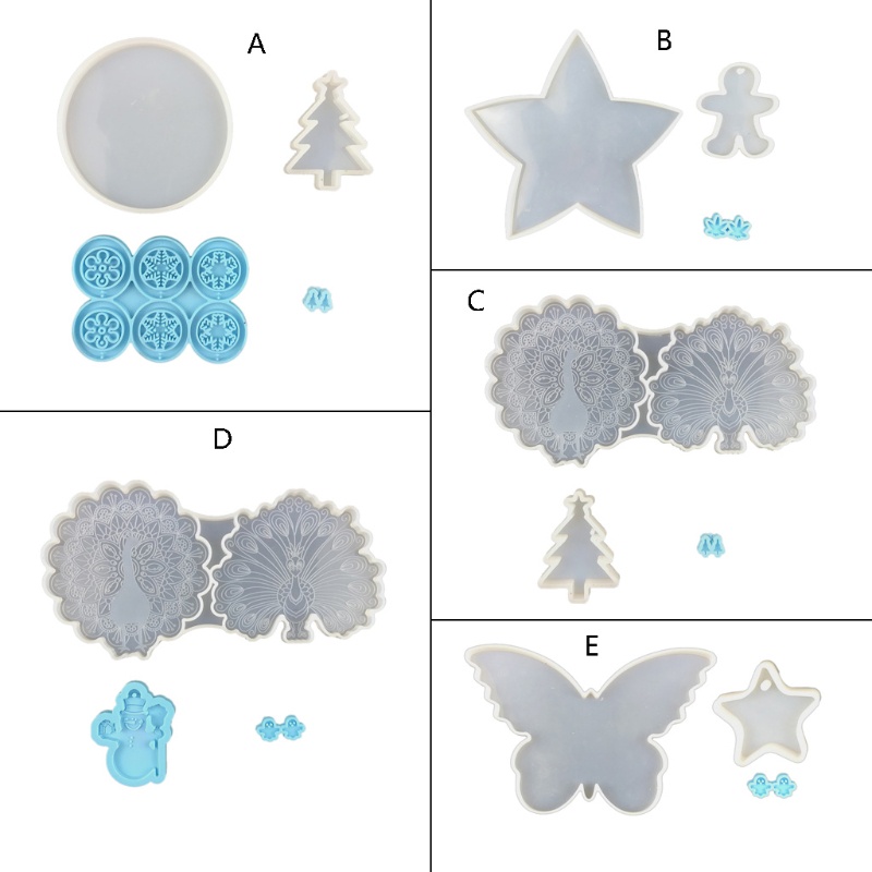 Sa Khuôn Silicon Làm Giá Đỡ Điện Thoại Bằng Pha Lê Epoxy Hình Người Tuyết Giáng Sinh DIY
