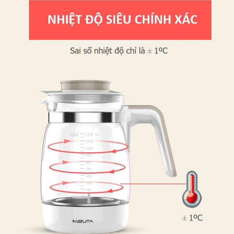 Máy Hâm Nước Pha Sữa Giữ Nhiệt Thông Minh MISUTA, Siêu Tiện Lợi Dành Cho Các Mẹ - Shop Mẹ Bí Đỏ