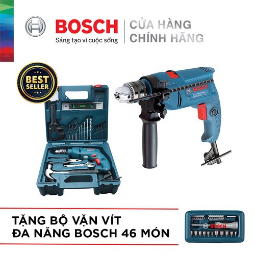 Bosch Combo máy khoan động lực Bosch GSB 550 MP SET 19 chi tiết + Bộ vặn vít đa năng Bosch 46 món