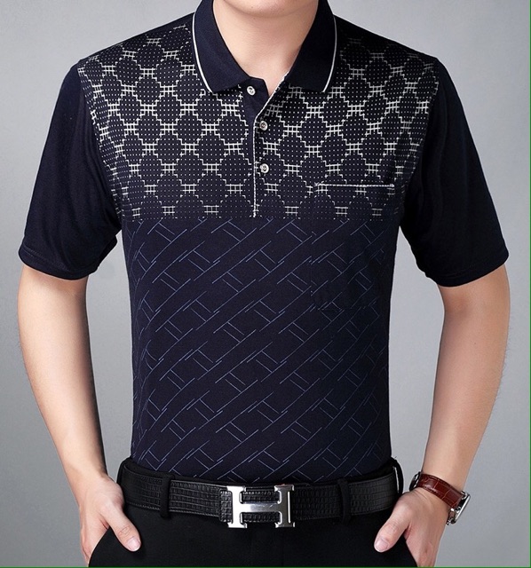 ÁO NAM CỘC TAY AOPAILAN HOẠ TIẾT CỔ BẺ 100% COTTON CAO CẤP
