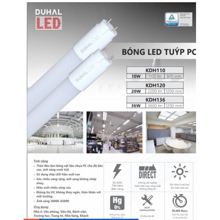 Bóng led tuýp 0.6m và 1.2m duhal