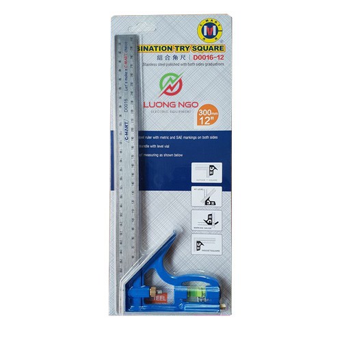 Thước ke góc dài 30cm có kèm thước thủy cmart