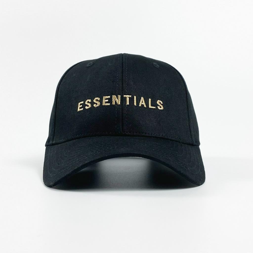 Mũ lưỡi trai nón kết Essential đen chữ vàng logo thêu form basic - PASIO