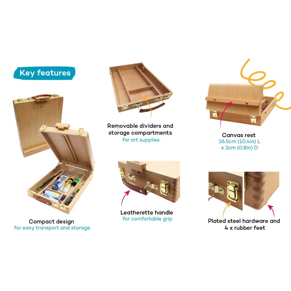 [ TÂM TÂM ]-Giá vẽ để bàn MONT MARTE, Giá vẽ dạng hộp Tabletop Box Easel Signature MEA0039