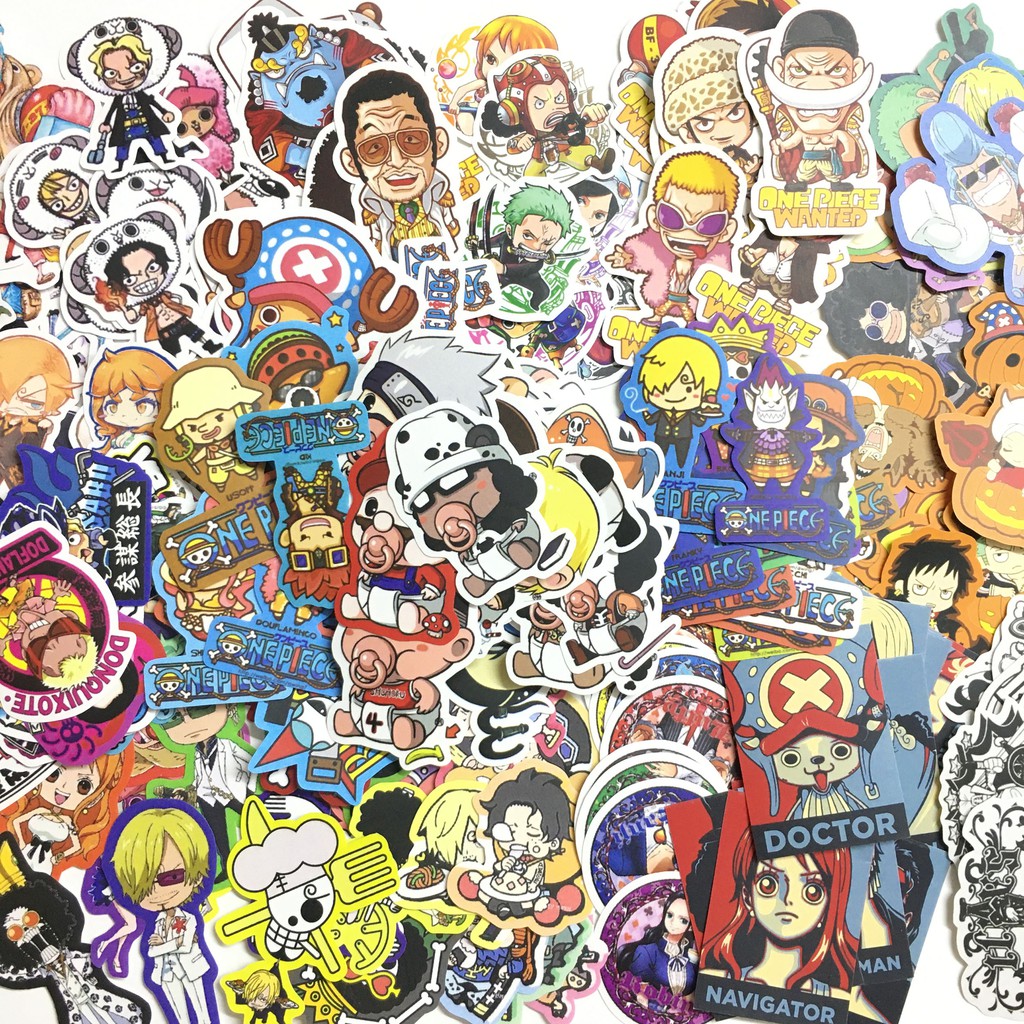 Sticker full Onepiece set hơn 200 hình dán trang trí planer, scrapbook,.. size nhỏ 3-5cm