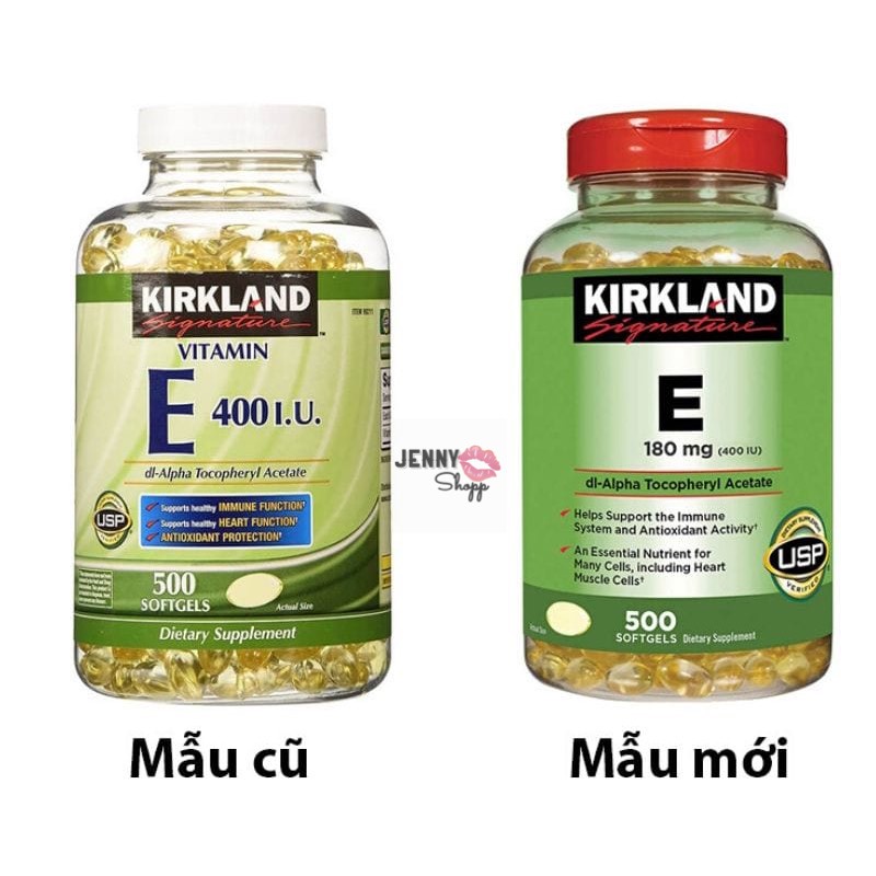 Viên Uống Bổ Sung Vitamin E 180mg 400IU Kirkland Hộp 500 Viên