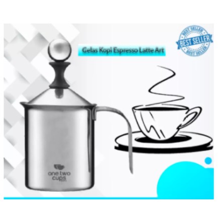 Espresso Latte Art Coffee Milk Frother Double Mesh 400ml