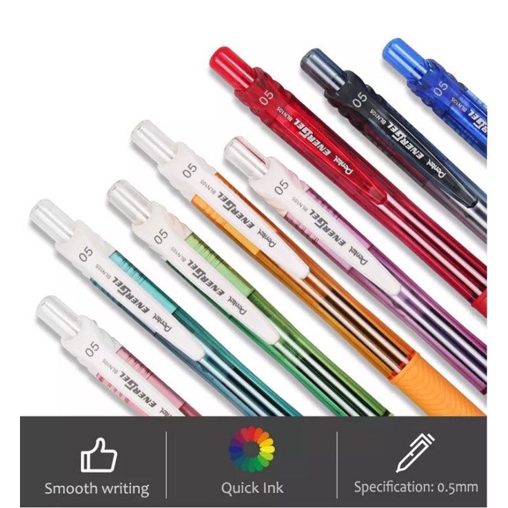 Bút Gel Energel Pentel Vỏ Pastel ngòi 0.5 mm Siêu Nhanh Khô - Hàng Chính Hãng