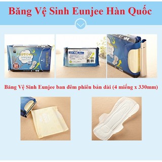 Băng vệ sinh Eunjee ban đêm có cánh 33cm/ 4 miếng