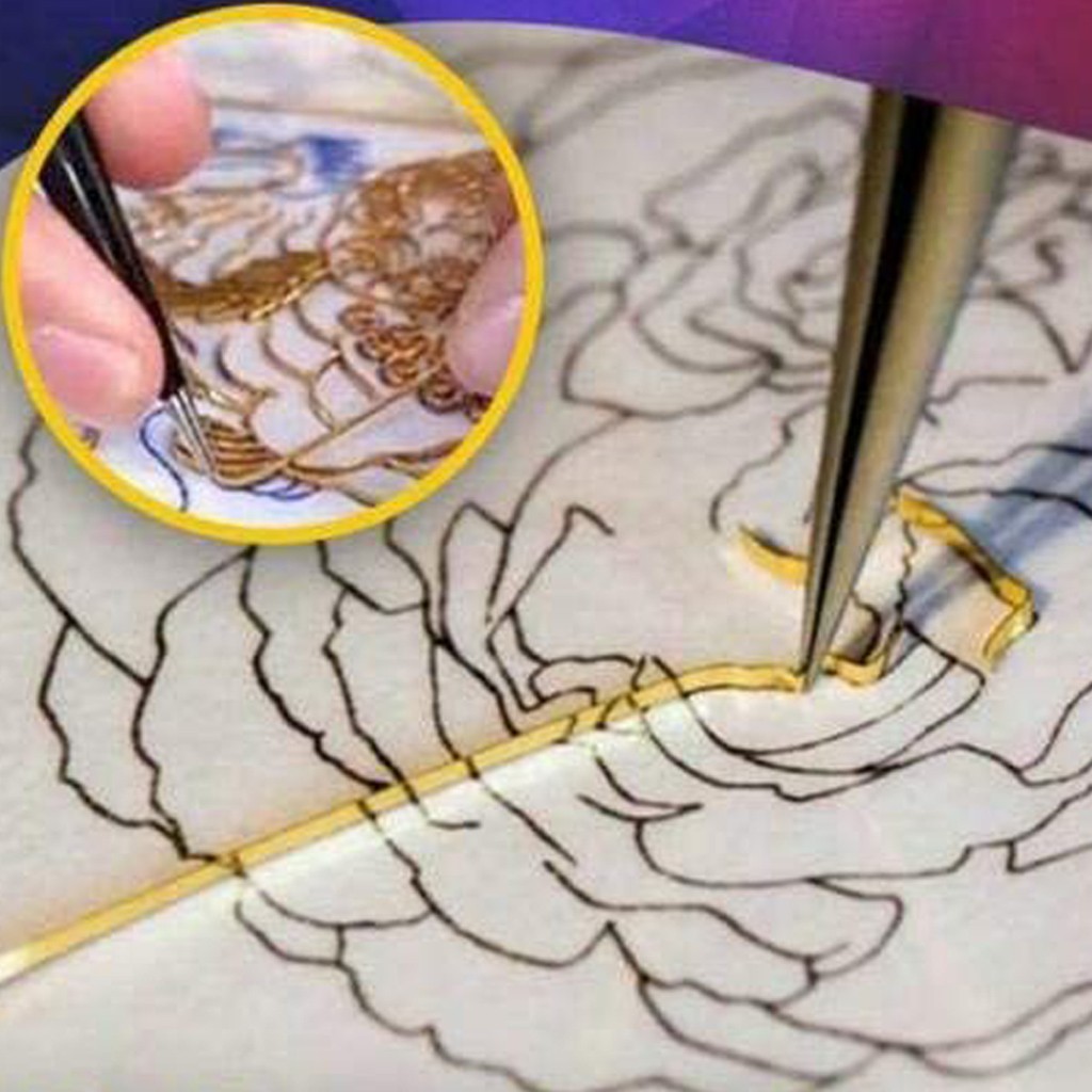 ##DIY Cloisonné Enamel Painting Kit Gold Wire Painting Make Tool Crafts 50ml