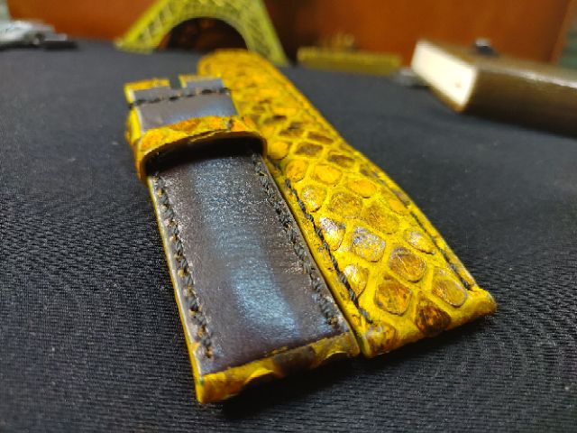 22mm Python leather watch strap - dây đồng hồ da trăn