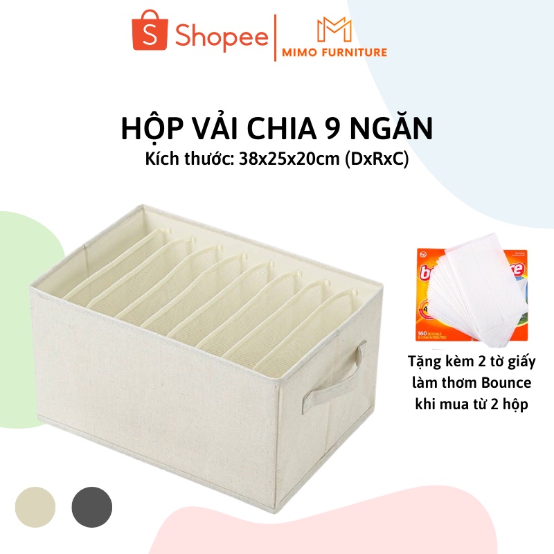 Hộp Đựng Quần Áo Chia Ngăn, Túi Vải Đựng Đồ Có Ngăn Xếp Gấp Gọn Tiện Lợi Chống Thấm Nước Tiện Ích